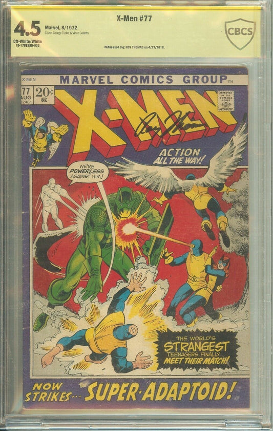 X-Men #77 CBCS 4.5 Signed Roy Thomas