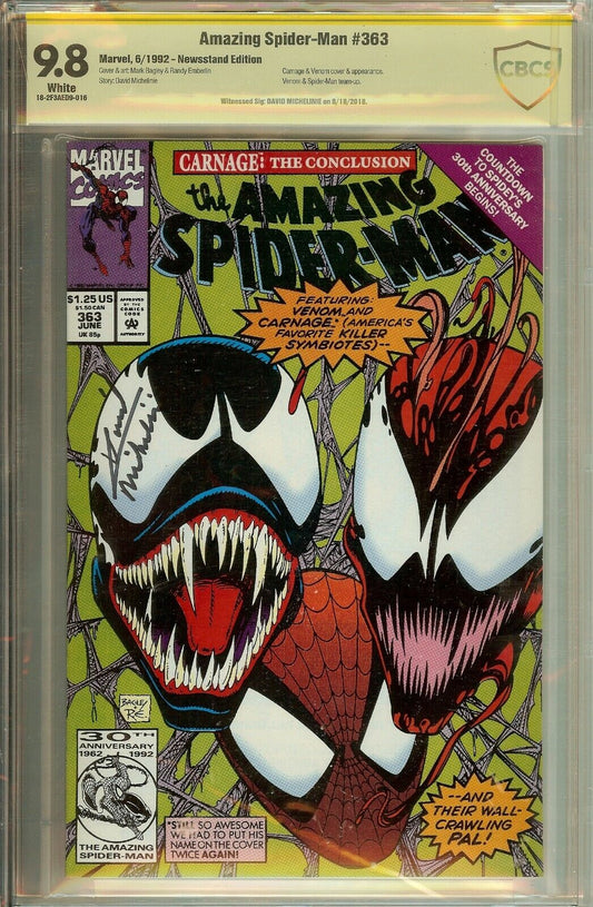 The Amazing Spider-Man #363 CBCS 9.8 Signed David Michelinie