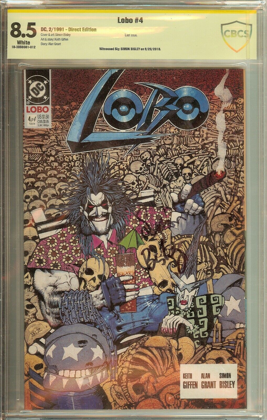 Lobo #4 1991 CBCS 8.5 Signed Simon Bisley