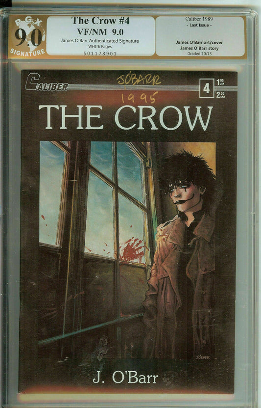 Caliber The Crow #4 PGX 9.0 Signed James O'Barr