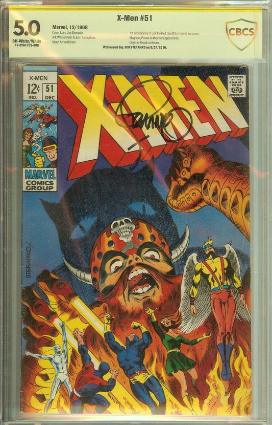 X-Men #51 Signed Artist Jim Steranko CBCS 5.0