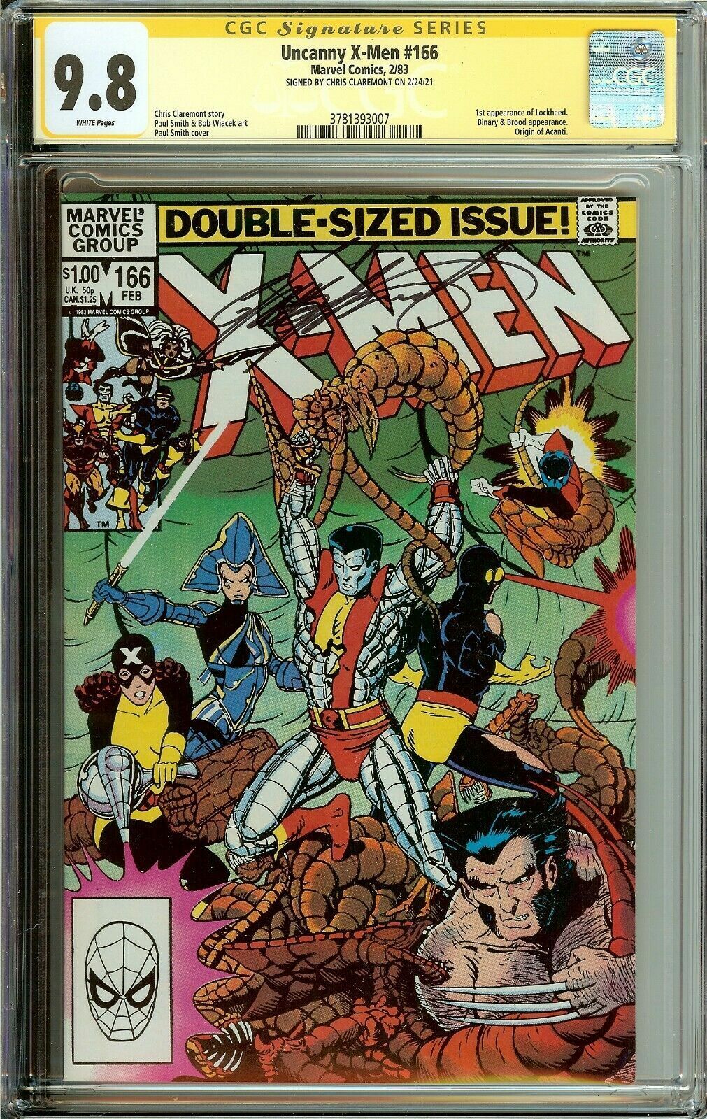 Uncanny X-Men #166 Signed Chris Claremont CGC 9.8