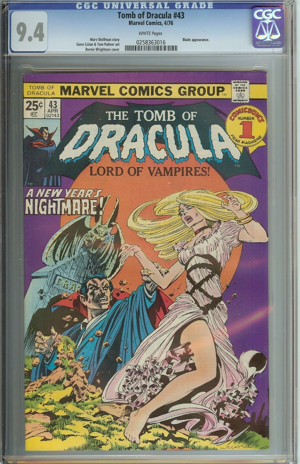 Tomb of Dracula Lord of Vampires! #43 CGC 9.4