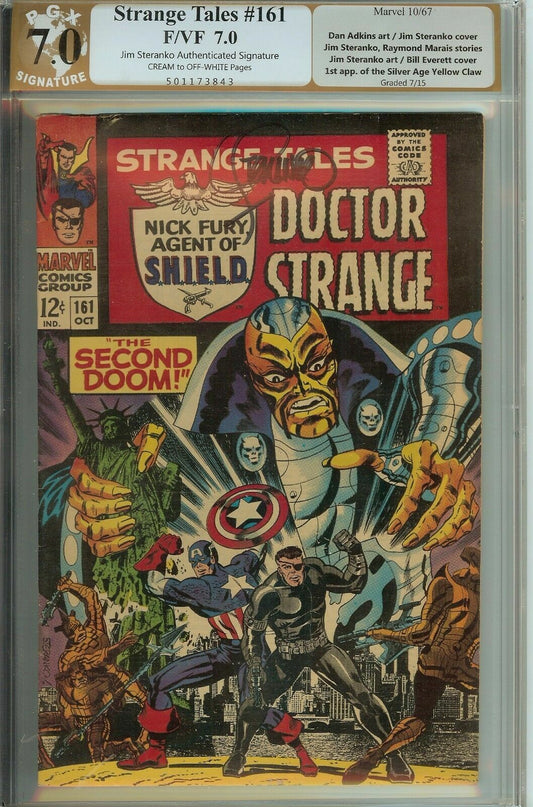 Strange Tales 161 PGX 7.0 Signed Jim Steranko