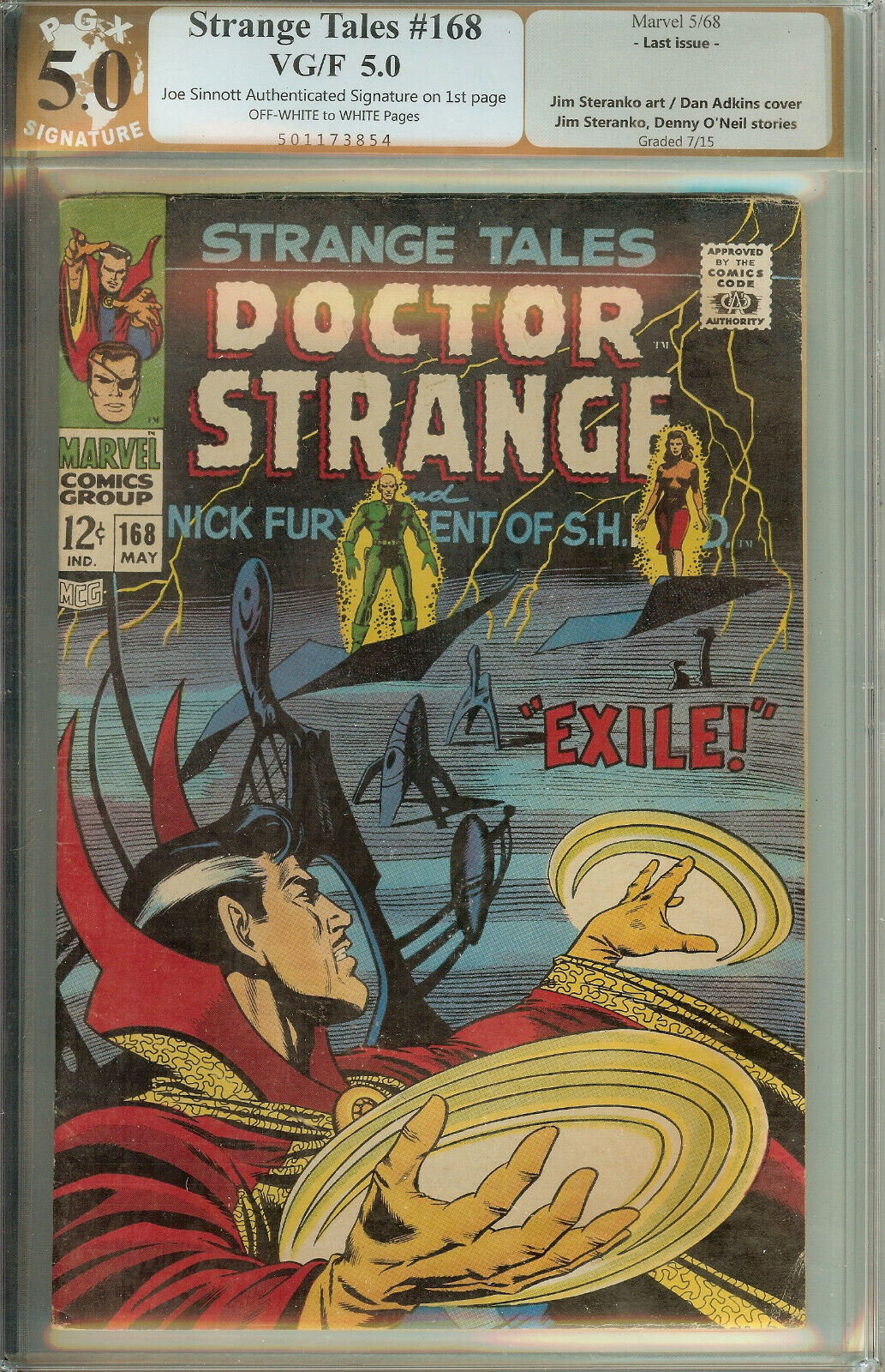 Strange Tales #168 PGX 5.0 not CGC Signed Steranko