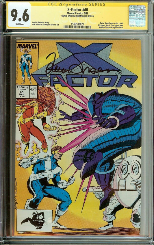 X-Factor #40 Signed Louise Simonson CGC 9.6