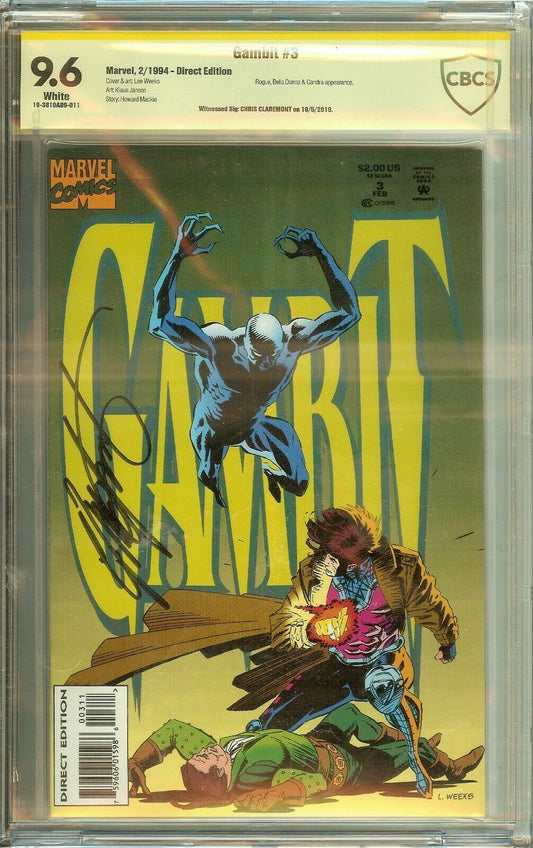 Gambit #3 Limited Series CBCS 9.6 Signed Chris Claremont