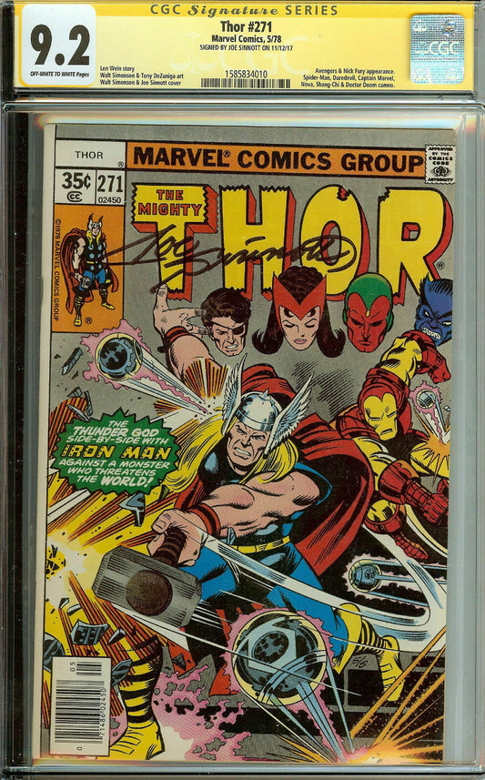 The Mighty Thor #271 Signed Sinnott CGC 9.2