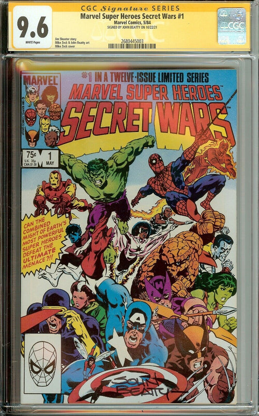 Secret Wars #1 CGC 9.6 Signed John Beatty