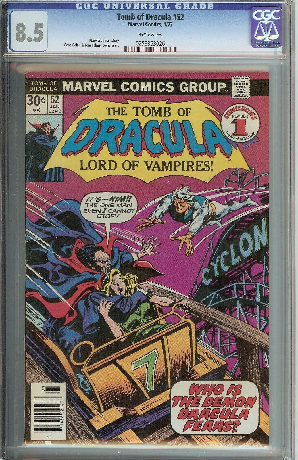 Tomb of Dracula Lord of Vampires! #52 CGC 8.5