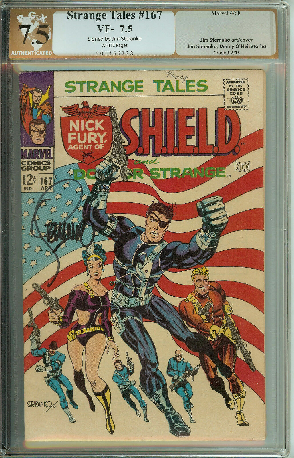 Strange Tales 167 PGX 7.5 Signed Jim Steranko