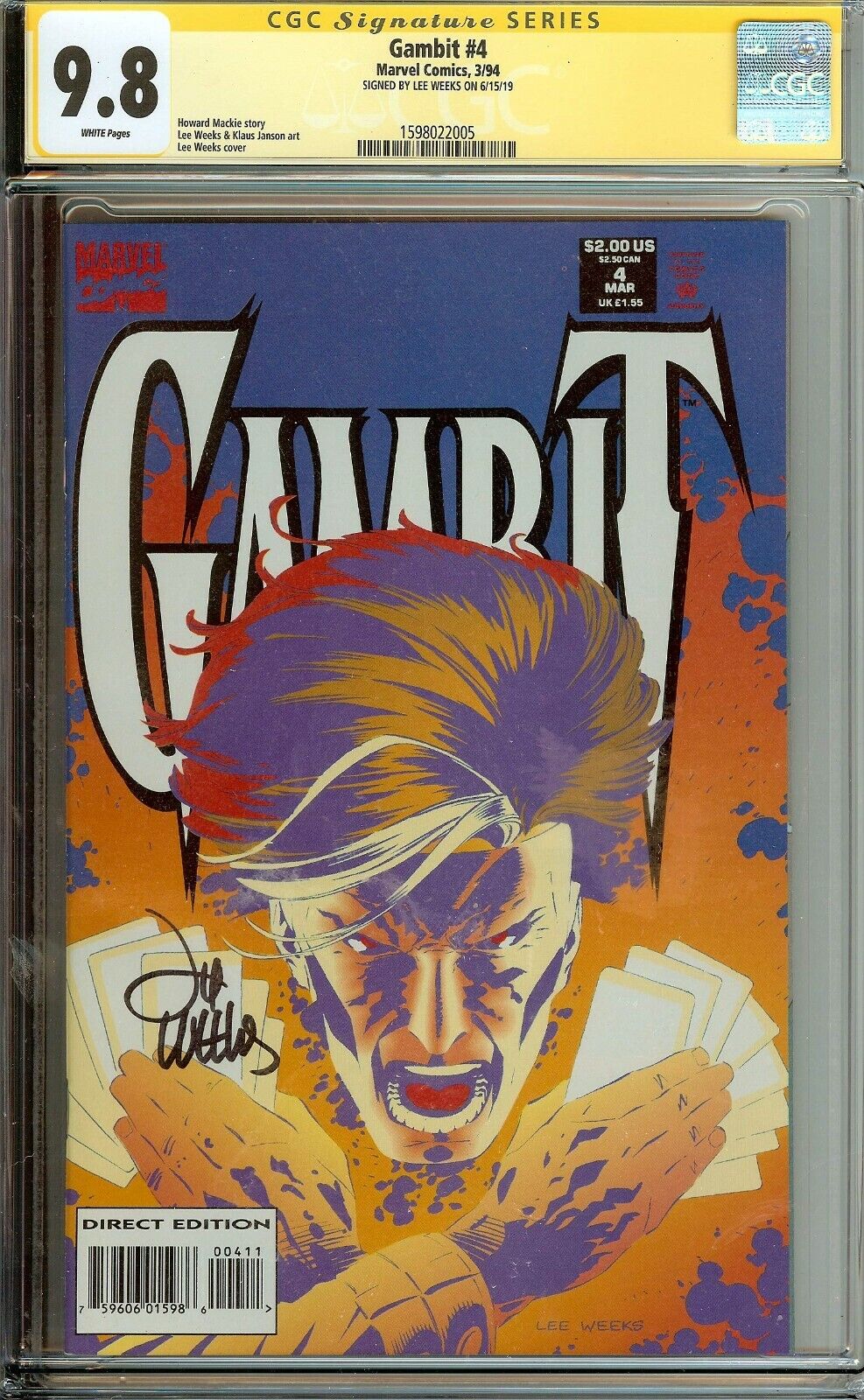 Gambit #4 Limited Series CGC 9.8 Signed Lee Weeks