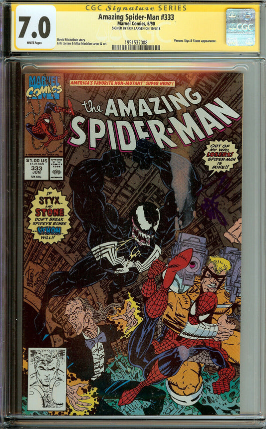 Amazing Spider-Man #333 Signed Erik Larsen CGC 7.0