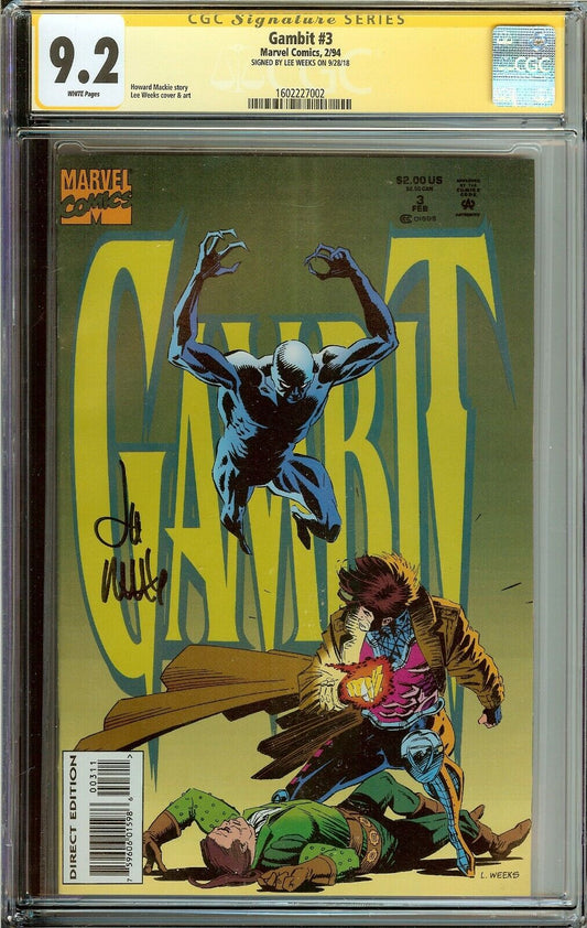 Gambit #3 Limited Series CGC 9.2 Signed Lee Weeks