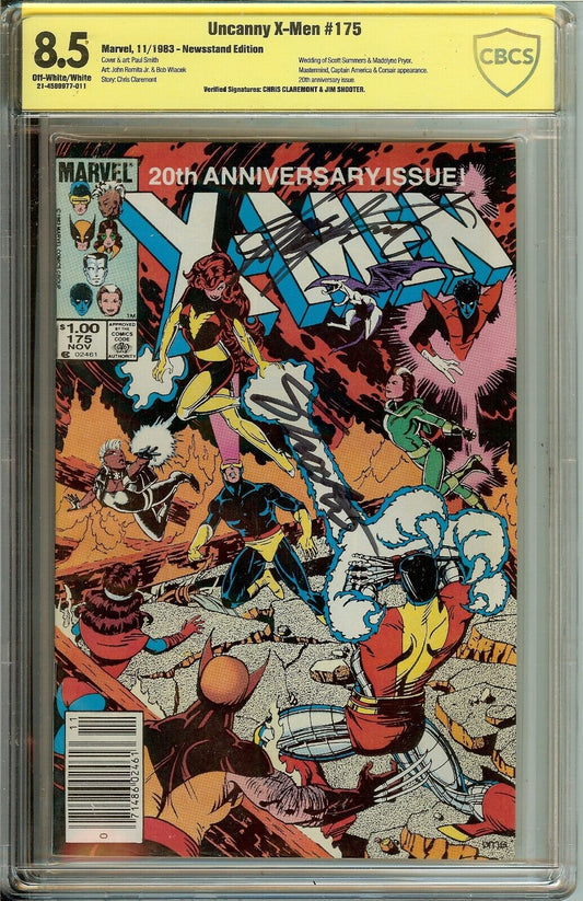 Uncanny X-Men #175 Signed Chris Claremont and Jim Shooter CBCS 8.5