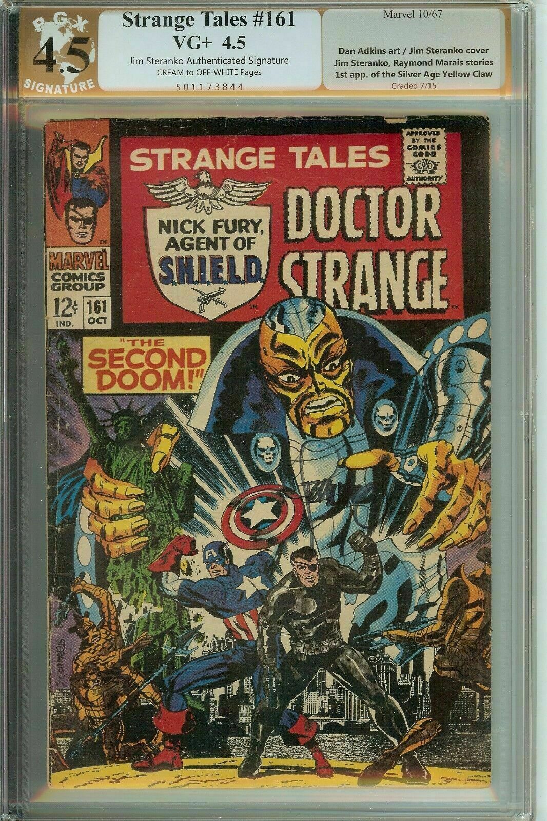 Strange Tales #161 PGX 4.5 Sign Jim Steranko  Doctor Strange