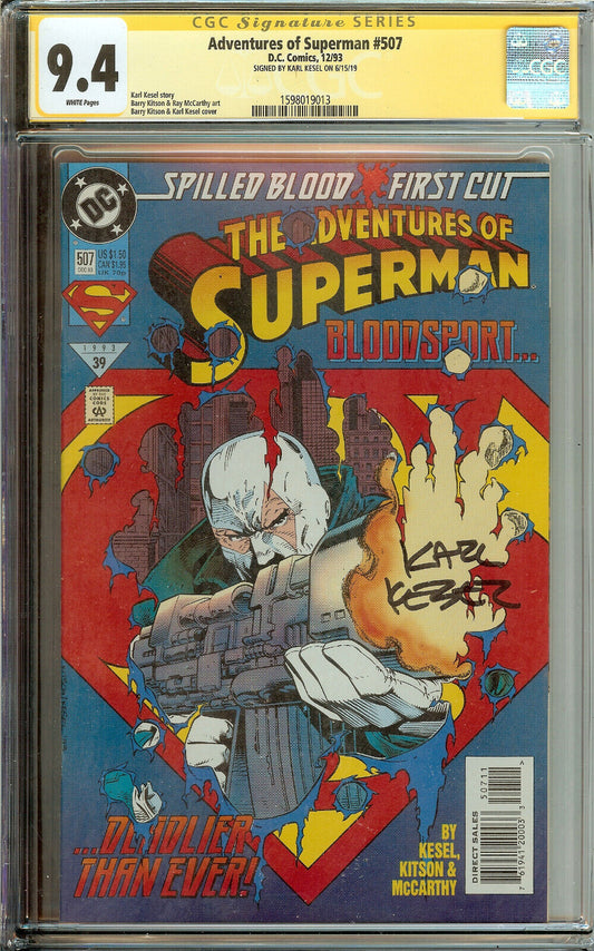 The Adventures of Superman #507 Signed Karl Kesel CGC 9.4