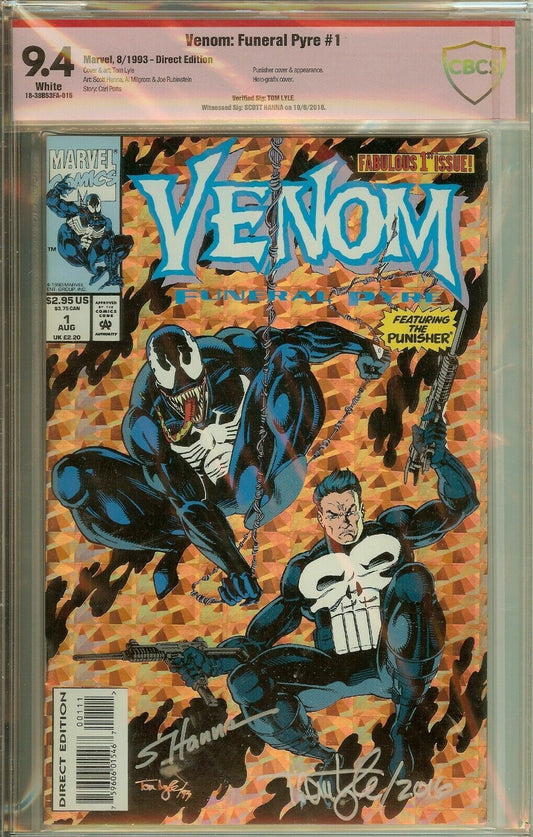 Venom Funeral Pyre #1 Signed Tom Lyle Scott Hanna CBCS 9.4