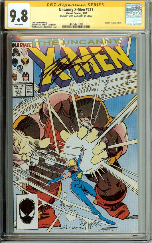 Uncanny X-Men #217 Signed Chris Claremont CGC 9.8