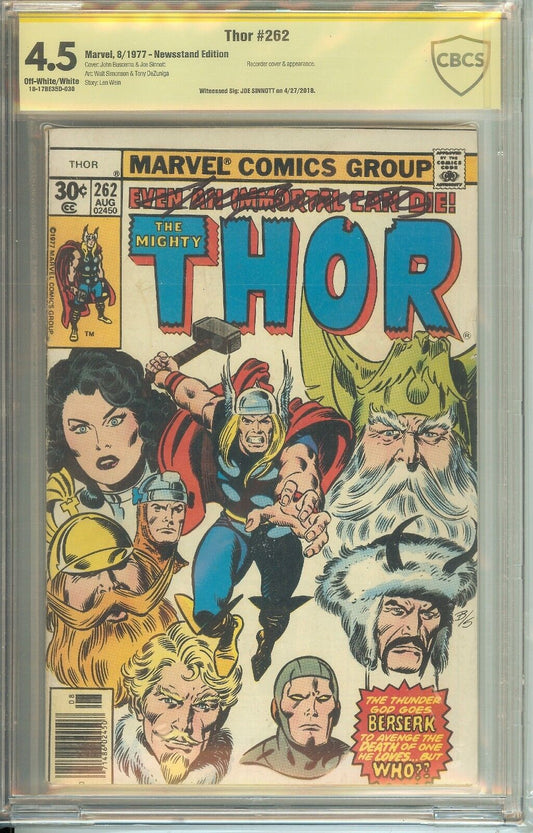 The Mighty Thor 262 Signed Sinnott CBCS 4.5