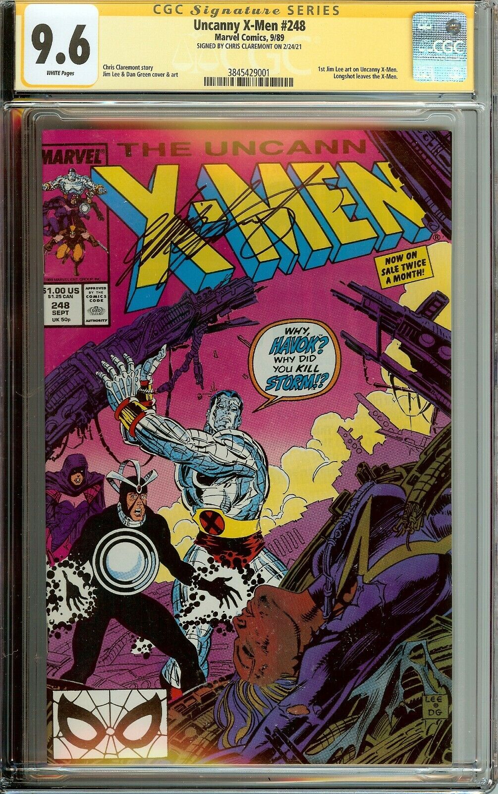 Uncanny X-Men #248 CGC 9.6 Signed Chris Claremont