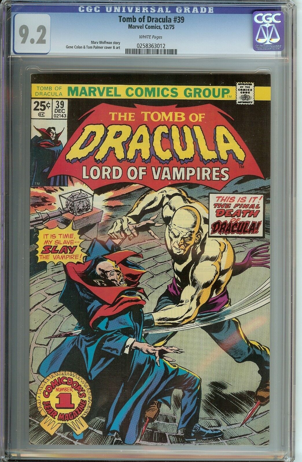 Tomb of Dracula Lord of Vampires! #39 CGC 9.2