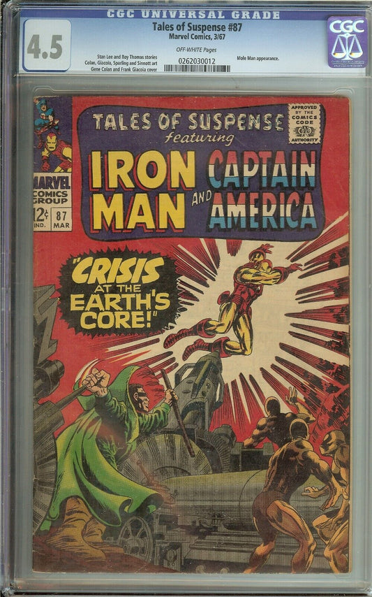 Tales of Suspense #87 CGC 4.5 featuring Iron Man Captain America