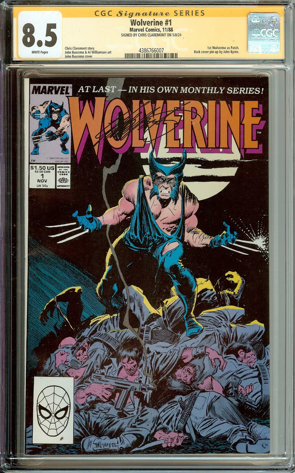 Wolverine #1 CGC 8.5 Signed Chris Claremont