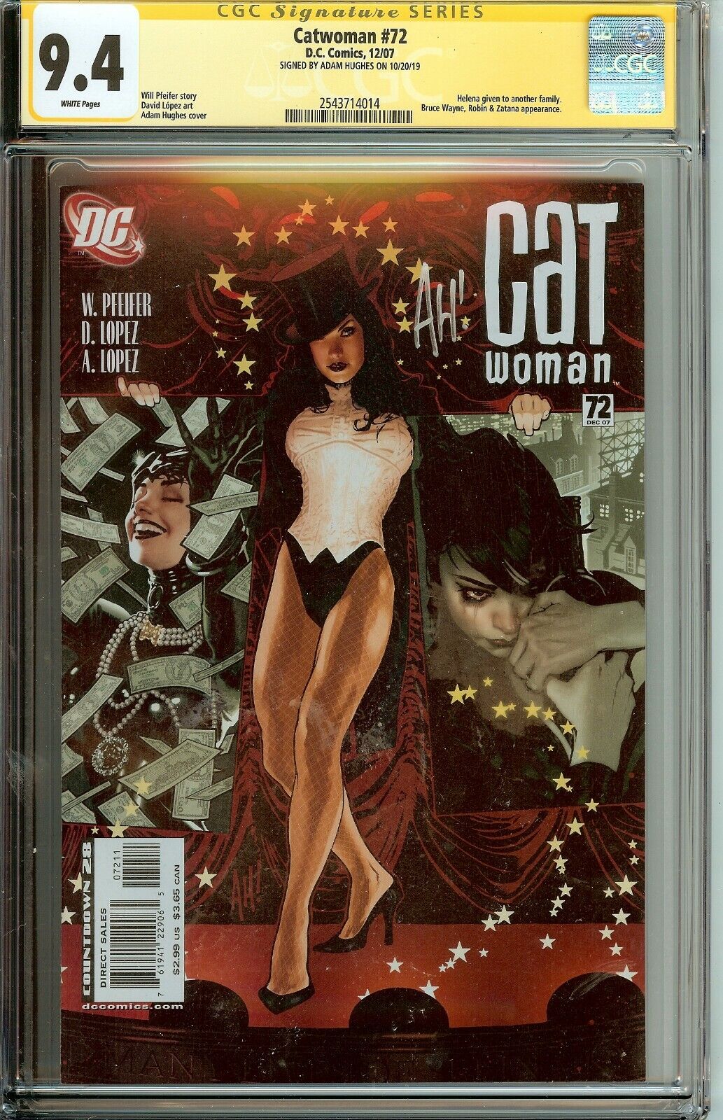 Catwoman #72 CGC 9.4 Signed Adam Hughes