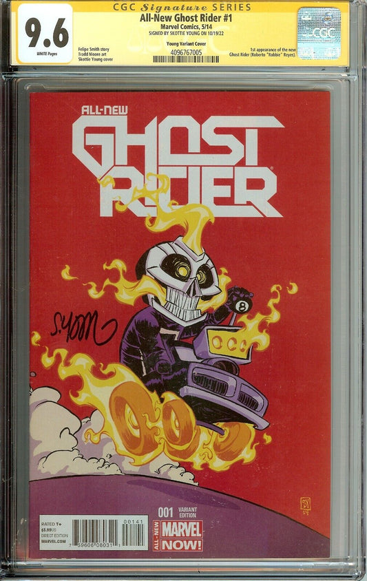 All New Ghost Rider #1 Signed Skottie Young CGC 9.6 Baby Variant