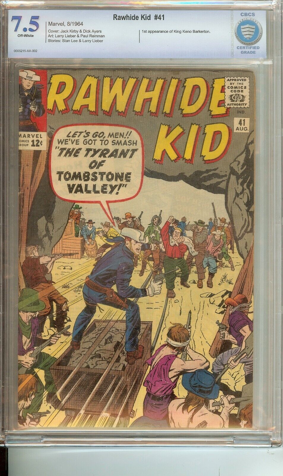 Rawhide Kid #41 CBCS 7.5 Jack Kirby Art Western