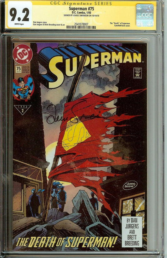 Superman #75 Signed Louise Simonson CGC 9.2