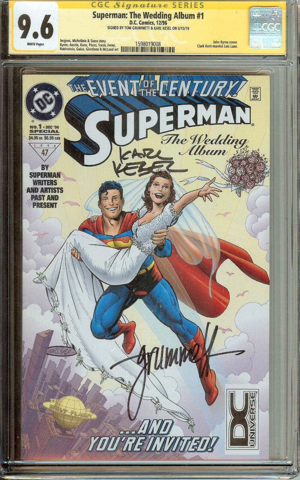 Superman The Wedding Album #1 CGC 9.6 Signed Grummett Kesel