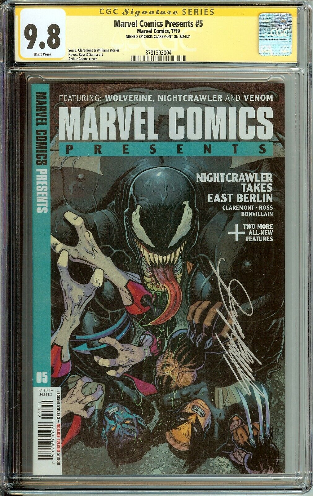 Marvel Comics Presents #5 1st Rein Wolverine Signed Chris Claremont CGC 9.8