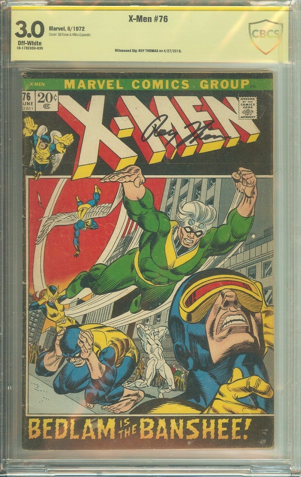 X-Men #76 CBCS (not CGC) 3.0 Signed Roy Thomas