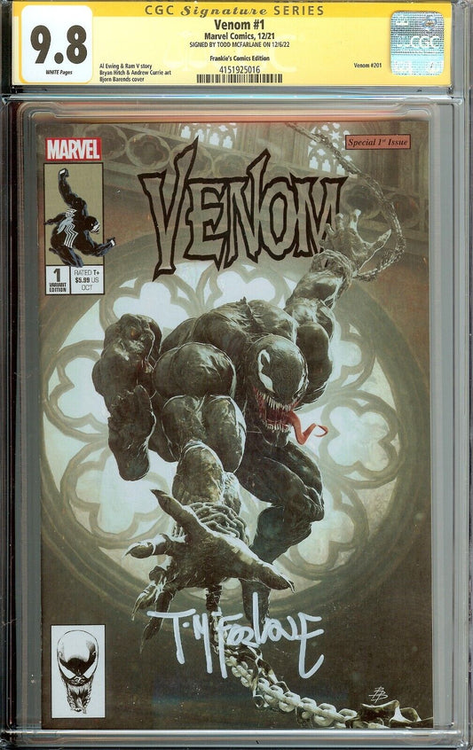 Venom #1 CGC 9.8 Signed Todd McFarlane Frankie Variant