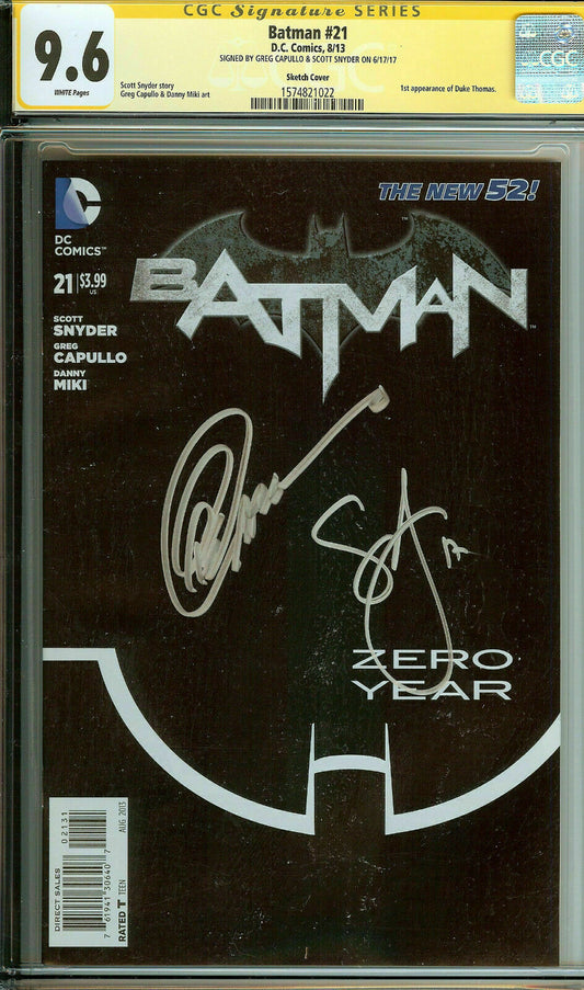 Batman The New 52 #21 1:100 Signed Snyder Capullo CGC