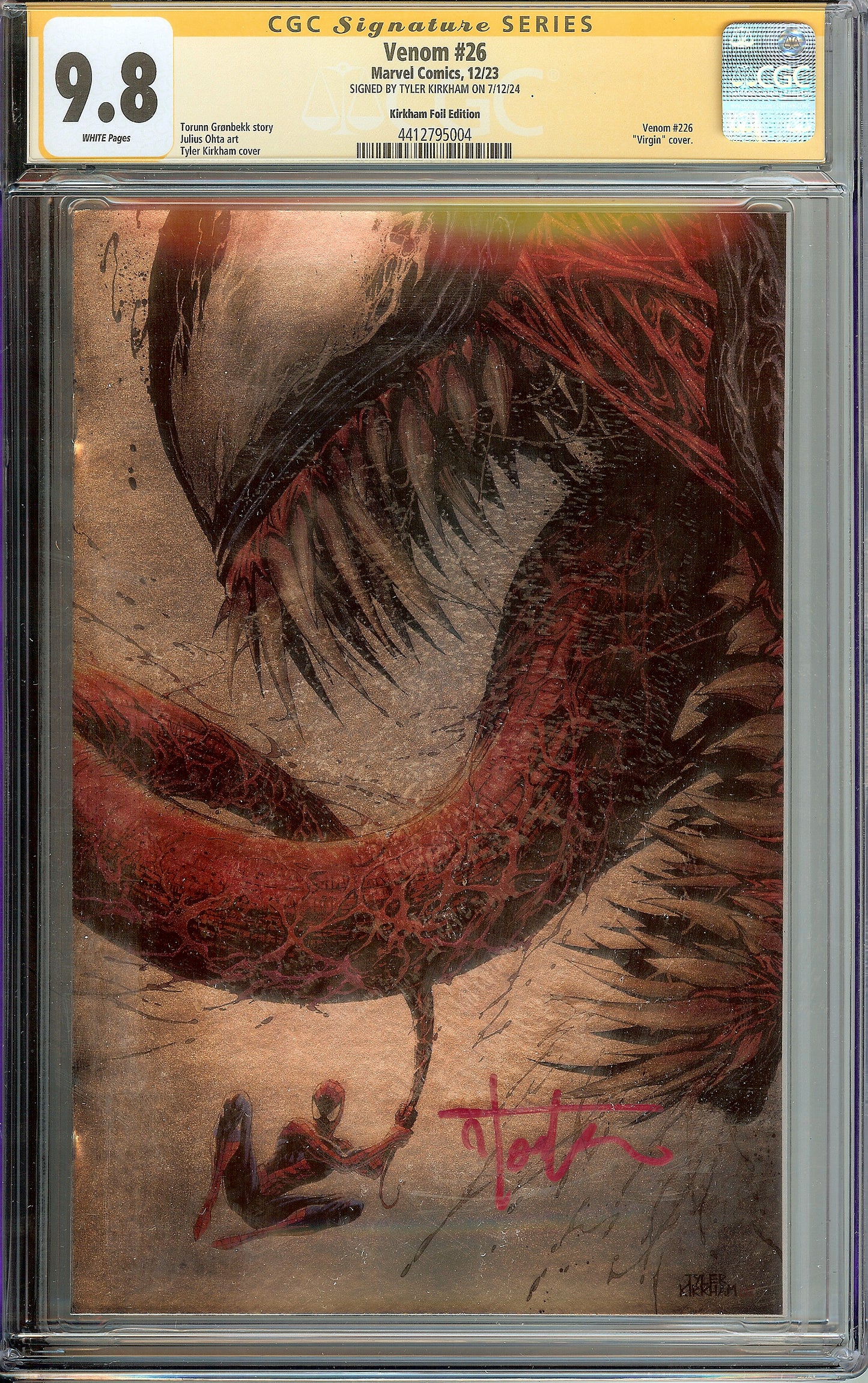 *SIGNED* Venom #26 Virgin Edition CGC 9.9 MINT Tyler Kirkham