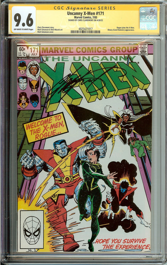 Uncanny X-Men #171 CGC 9.6 Signed Chris Claremont