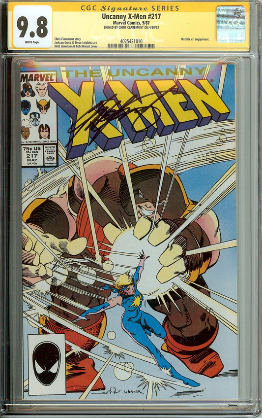 Uncanny X-Men #217 CGC 9.8 Signed Chris Claremont